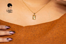Load image into Gallery viewer, A stunning stainless steel PVD gold plated necklace with a pendant representing body positivity. The pendant showcases a women's body in a frame, symbolizing self-love and acceptance. Crafted with high-quality materials, this necklace promotes body positivity and empowers women to embrace their bodies