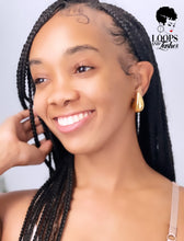 Load image into Gallery viewer, Explore Echo Drop Earrings – a chic blend of modern style and timeless allure. Crafted from stainless steel, chunky water drop studs in gold and silver. Comfortable, hypoallergenic design. Perfect for special events or everyday elegance. Make a statement with these captivating earrings