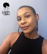 Load image into Gallery viewer, large black rhinestone hoop earrings