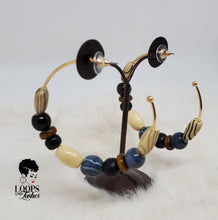 Load image into Gallery viewer, vintage ethnic beaded hoop earrings