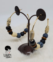 Load image into Gallery viewer, vintage ethnic beaded hoop earrings