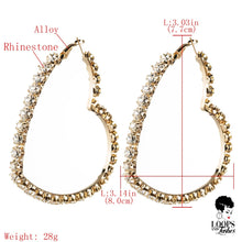 Load image into Gallery viewer, Rhinestone Heart Shaped Hoop Earrings