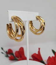 Load image into Gallery viewer, Triple Threat Hoop Earrings