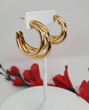 Load image into Gallery viewer, Triple Threat Hoop Earrings