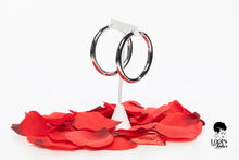 Load image into Gallery viewer, Large and thick silver hoop earrings
