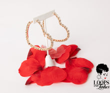 Load image into Gallery viewer, Rhinestone Heart Shaped Hoop Earrings