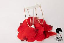 Load image into Gallery viewer, Thin Clear Rhinestone Hoop Earrings