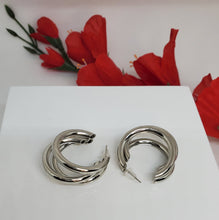 Load image into Gallery viewer, Triple Threat Hoop Earrings