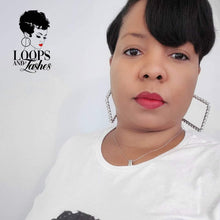 Load image into Gallery viewer, Square-shaped rhinestone hoop earrings