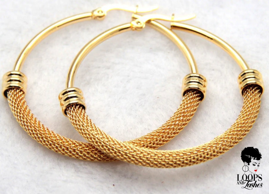 Half Mesh Hoop Earrings for Women – Loops and Lashes